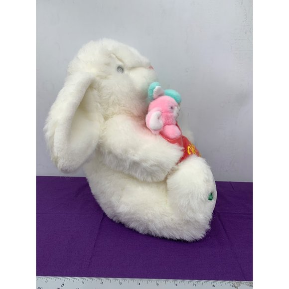 Goffa 14 Inch White Easter Bunny Carrot Embroidered Feet Bag with Pink Blue Teal - Picture 6 of 16